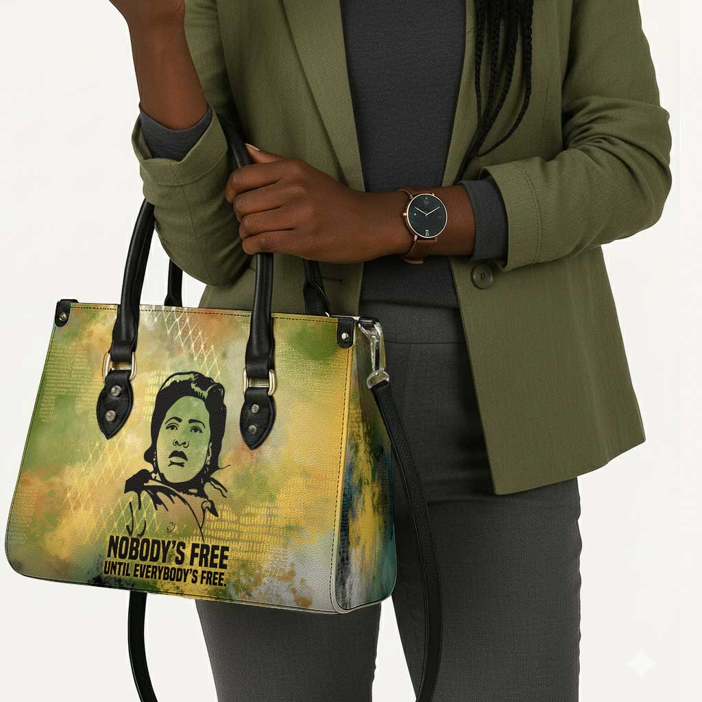 Fannie Lou Hamer Leather Bag Unbossable Quote Design Protest Silhouettes and Voting Rights Tribute - Wonder Print Shop