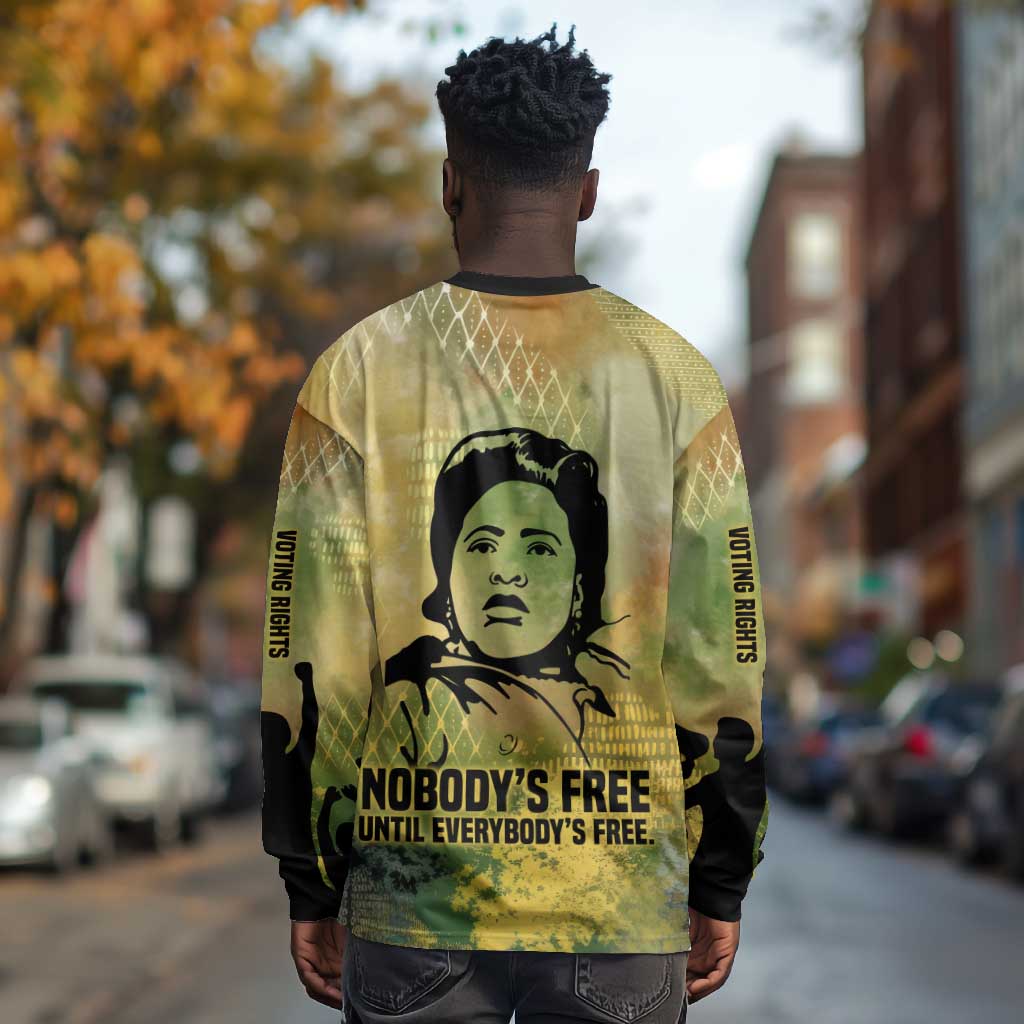 Fannie Lou Hamer Long Sleeve Shirt Unbossable Quote Design Protest Silhouettes and Voting Rights Tribute - Wonder Print Shop