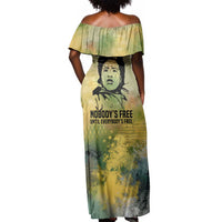 Fannie Lou Hamer Off Shoulder Maxi Dress Unbossable Quote Design Protest Silhouettes and Voting Rights Tribute - Wonder Print Shop