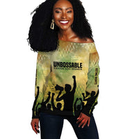 Fannie Lou Hamer Off Shoulder Sweater Unbossable Quote Design Protest Silhouettes and Voting Rights Tribute - Wonder Print Shop