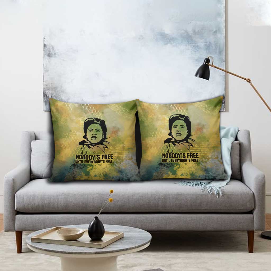Fannie Lou Hamer Pillow Cover Unbossable Quote Design Protest Silhouettes and Voting Rights Tribute - Wonder Print Shop