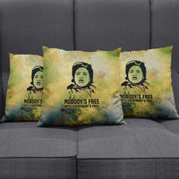 Fannie Lou Hamer Pillow Cover Unbossable Quote Design Protest Silhouettes and Voting Rights Tribute - Wonder Print Shop