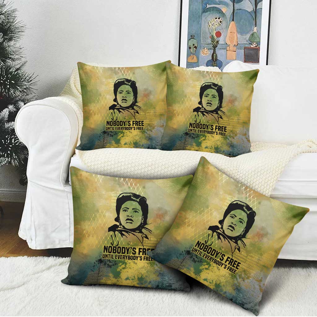 Fannie Lou Hamer Pillow Cover Unbossable Quote Design Protest Silhouettes and Voting Rights Tribute - Wonder Print Shop