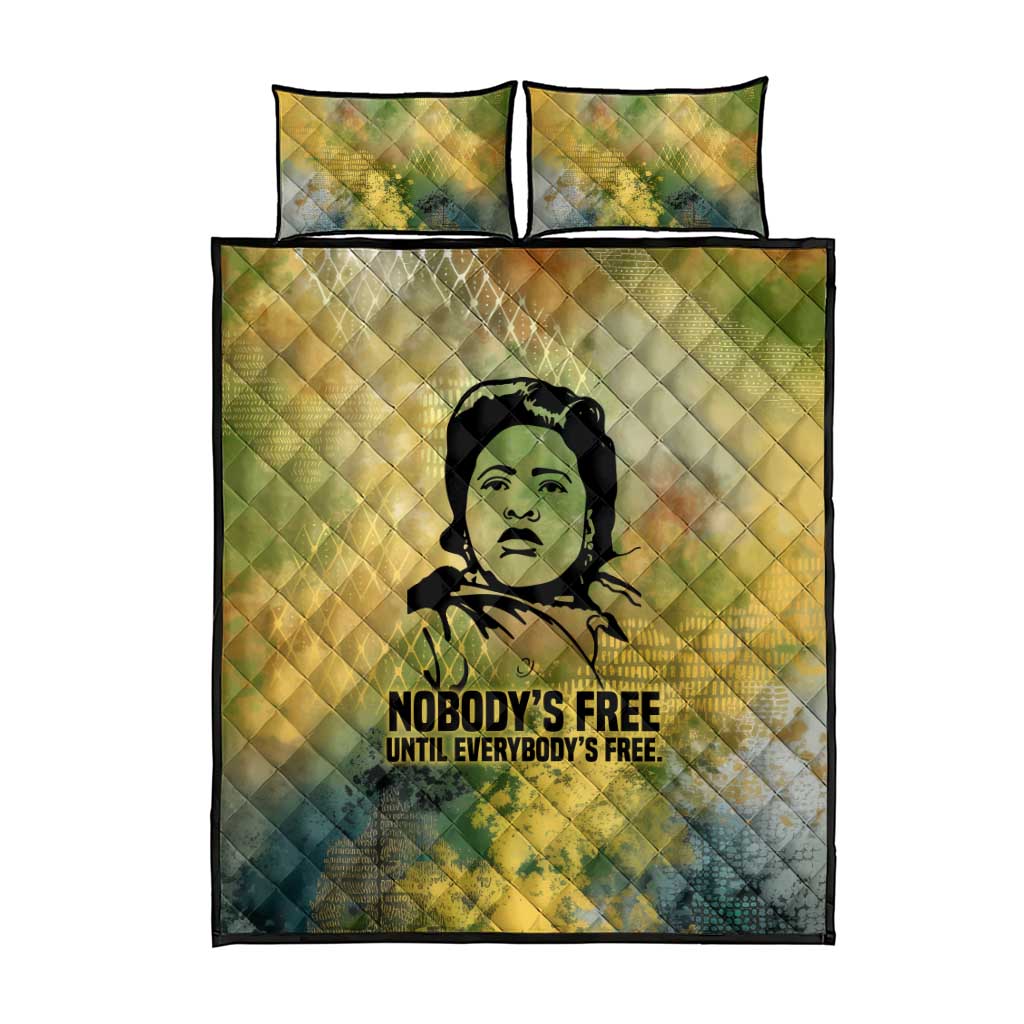 Fannie Lou Hamer Quilt Bed Set Unbossable Quote Design Protest Silhouettes and Voting Rights Tribute - Wonder Print Shop