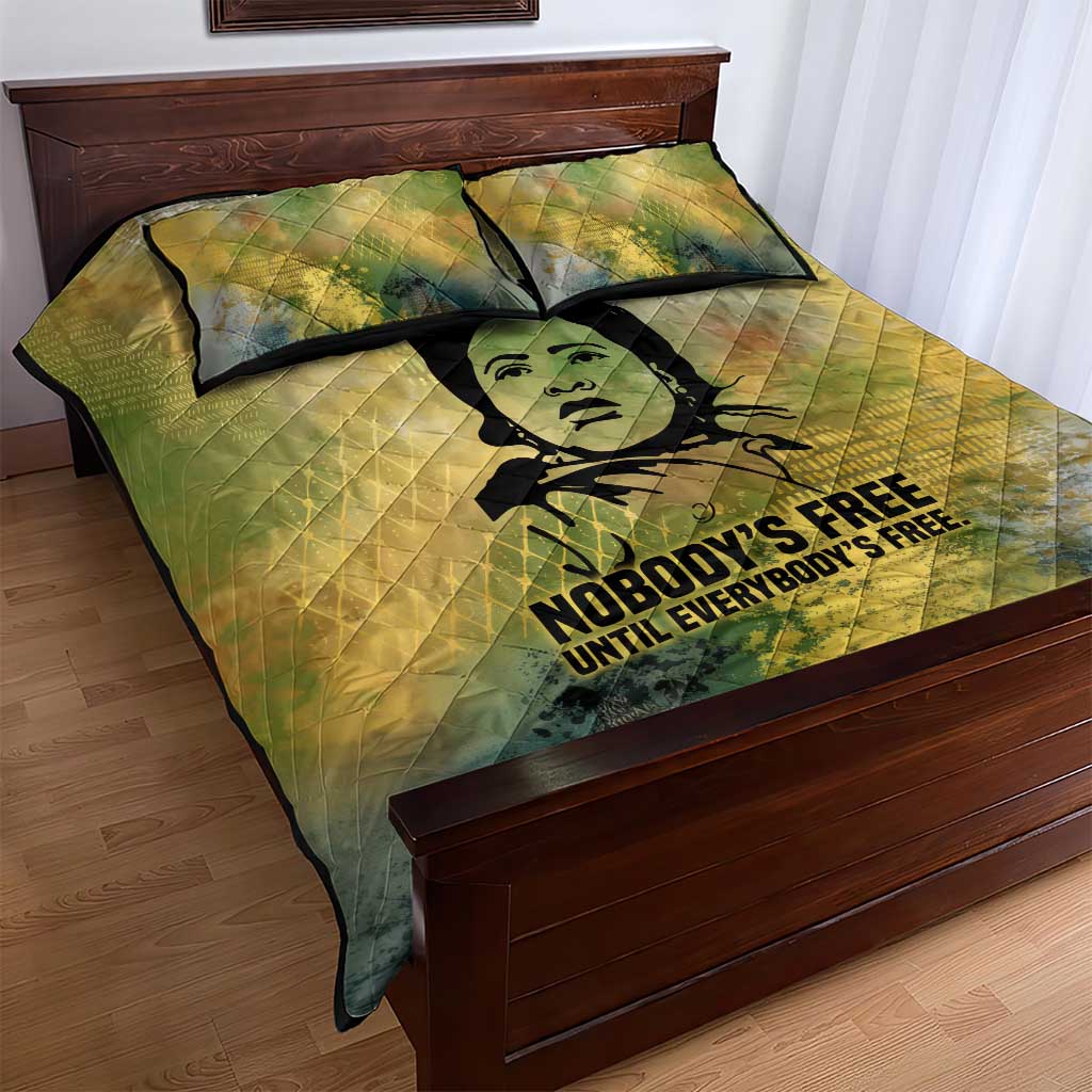 Fannie Lou Hamer Quilt Bed Set Unbossable Quote Design Protest Silhouettes and Voting Rights Tribute - Wonder Print Shop