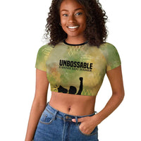 Fannie Lou Hamer Raglan Cropped T shirt Unbossable Quote Design Protest Silhouettes and Voting Rights Tribute - Wonder Print Shop