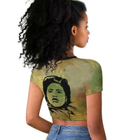 Fannie Lou Hamer Raglan Cropped T shirt Unbossable Quote Design Protest Silhouettes and Voting Rights Tribute - Wonder Print Shop