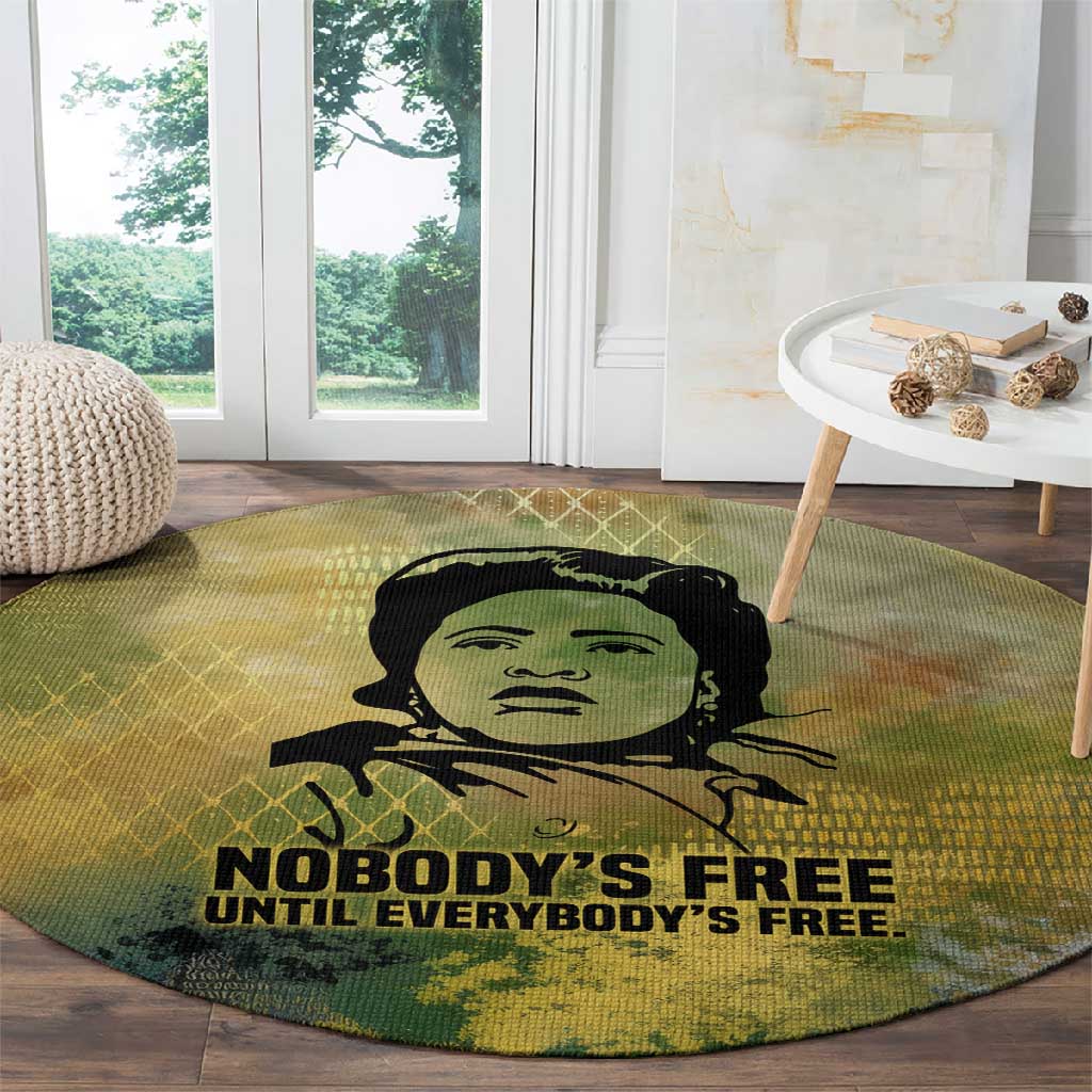 Fannie Lou Hamer Round Carpet Unbossable Quote Design Protest Silhouettes and Voting Rights Tribute - Wonder Print Shop