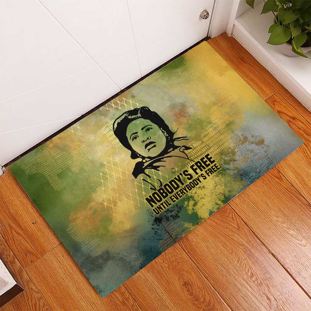 Fannie Lou Hamer Rubber Doormat Unbossable Quote Design Protest Silhouettes and Voting Rights Tribute - Wonder Print Shop