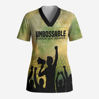 Fannie Lou Hamer Scrub Top Unbossable Quote Design Protest Silhouettes and Voting Rights Tribute - Wonder Print Shop
