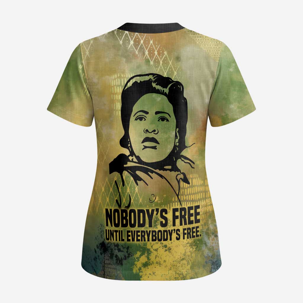 Fannie Lou Hamer Scrub Top Unbossable Quote Design Protest Silhouettes and Voting Rights Tribute - Wonder Print Shop