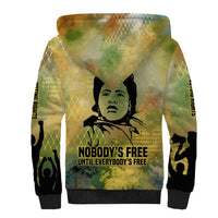 Fannie Lou Hamer Sherpa Hoodie Unbossable Quote Design Protest Silhouettes and Voting Rights Tribute - Wonder Print Shop