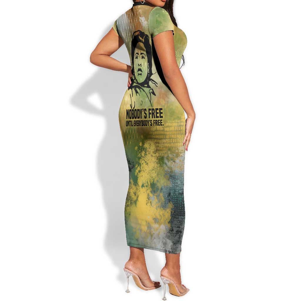 Fannie Lou Hamer Short Sleeve Bodycon Dress Unbossable Quote Design Protest Silhouettes and Voting Rights Tribute - Wonder Print Shop