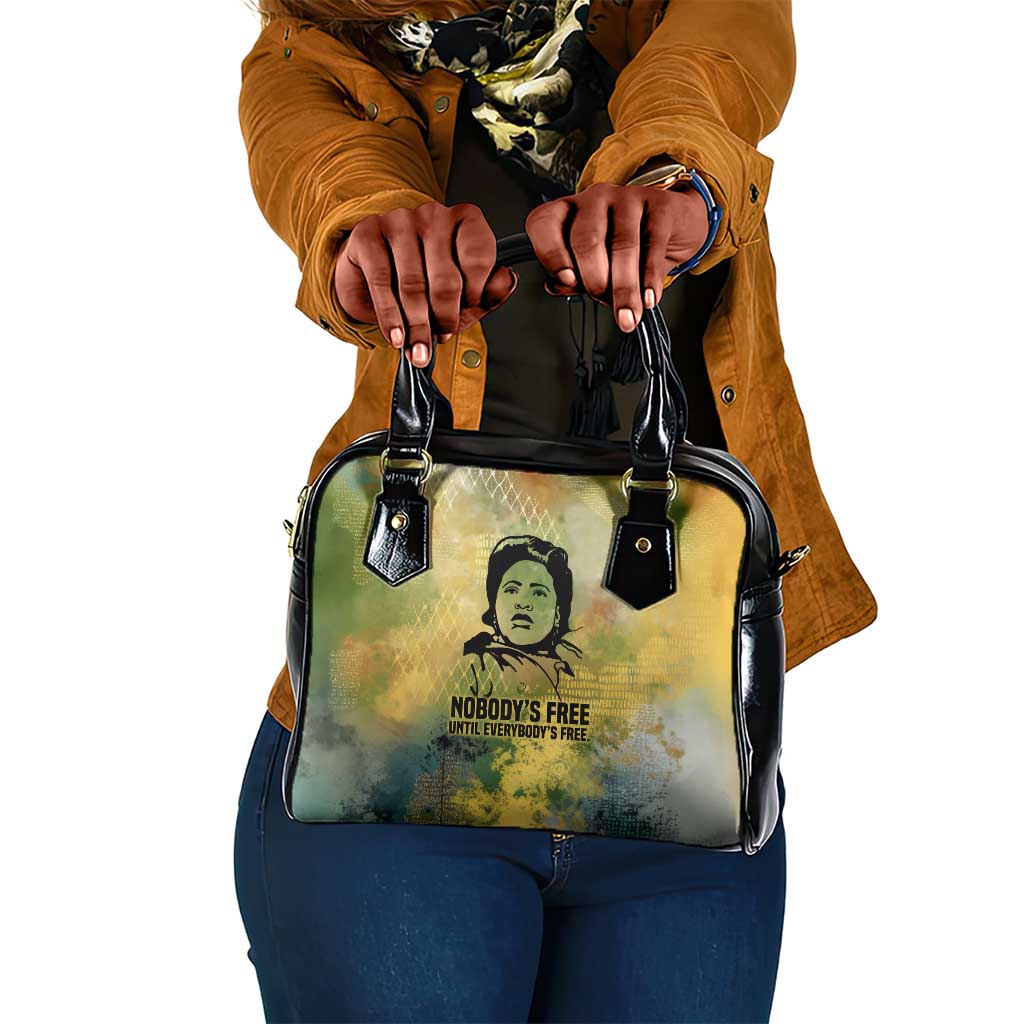 Fannie Lou Hamer Shoulder Handbag Unbossable Quote Design Protest Silhouettes and Voting Rights Tribute - Wonder Print Shop