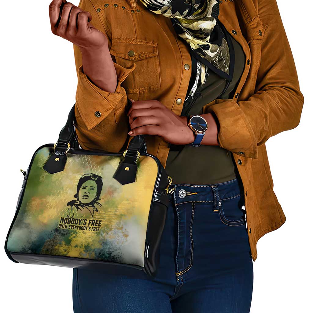 Fannie Lou Hamer Shoulder Handbag Unbossable Quote Design Protest Silhouettes and Voting Rights Tribute - Wonder Print Shop