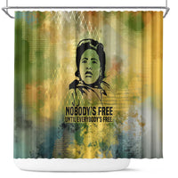 Fannie Lou Hamer Shower Curtain Unbossable Quote Design Protest Silhouettes and Voting Rights Tribute - Wonder Print Shop