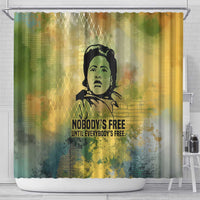 Fannie Lou Hamer Shower Curtain Unbossable Quote Design Protest Silhouettes and Voting Rights Tribute - Wonder Print Shop