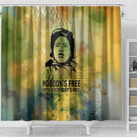 Fannie Lou Hamer Shower Curtain Unbossable Quote Design Protest Silhouettes and Voting Rights Tribute - Wonder Print Shop
