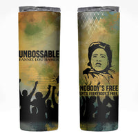 Fannie Lou Hamer Skinny Tumbler Unbossable Quote Design Protest Silhouettes and Voting Rights Tribute - Wonder Print Shop