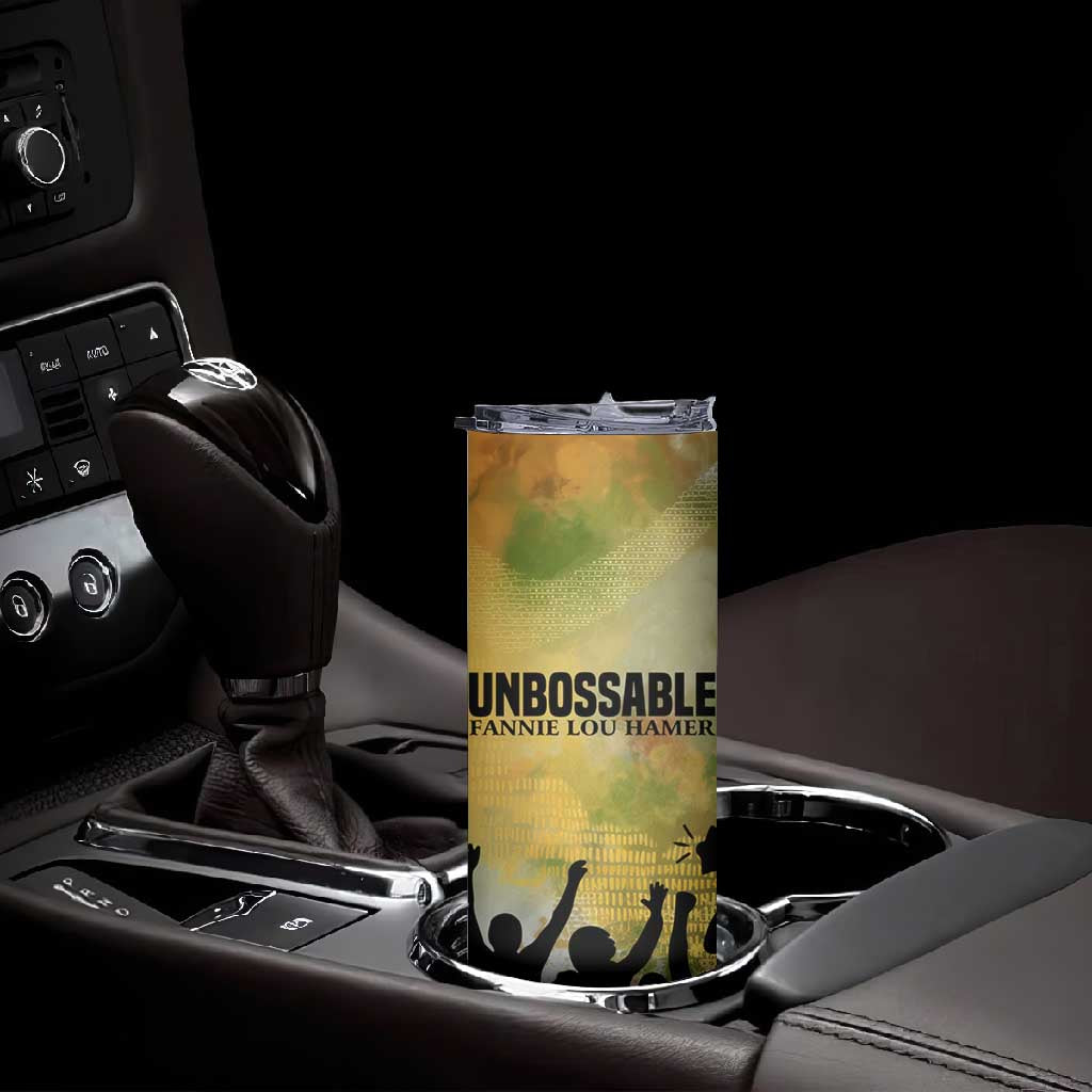 Fannie Lou Hamer Skinny Tumbler Unbossable Quote Design Protest Silhouettes and Voting Rights Tribute - Wonder Print Shop