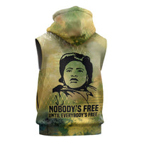 Fannie Lou Hamer Sleeveless Hoodie Unbossable Quote Design Protest Silhouettes and Voting Rights Tribute - Wonder Print Shop
