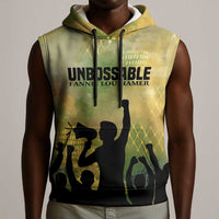 Fannie Lou Hamer Sleeveless Hoodie Unbossable Quote Design Protest Silhouettes and Voting Rights Tribute - Wonder Print Shop