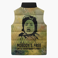 Fannie Lou Hamer Sleeveless Puffer Jacket Unbossable Quote Design Protest Silhouettes and Voting Rights Tribute - Wonder Print Shop