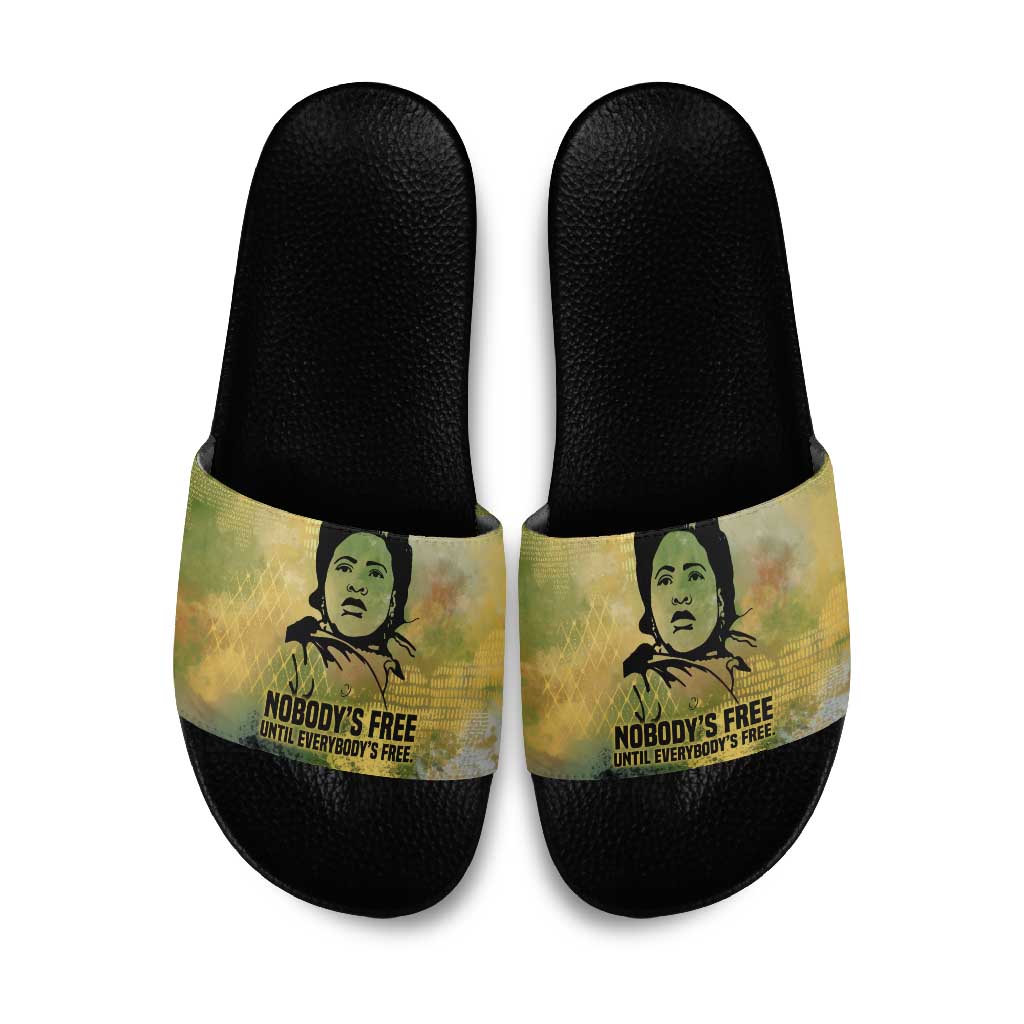 Fannie Lou Hamer Slide Sandals Unbossable Quote Design Protest Silhouettes and Voting Rights Tribute - Wonder Print Shop