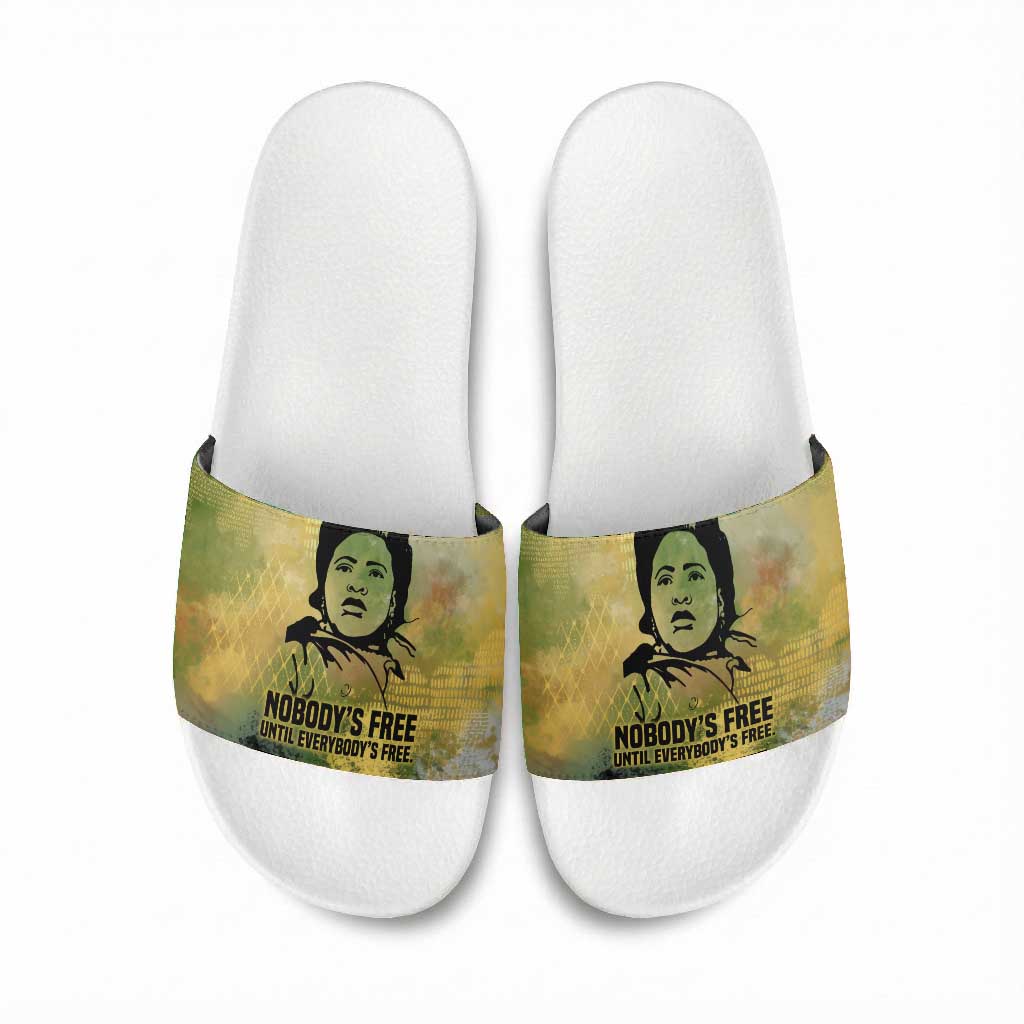 Fannie Lou Hamer Slide Sandals Unbossable Quote Design Protest Silhouettes and Voting Rights Tribute - Wonder Print Shop