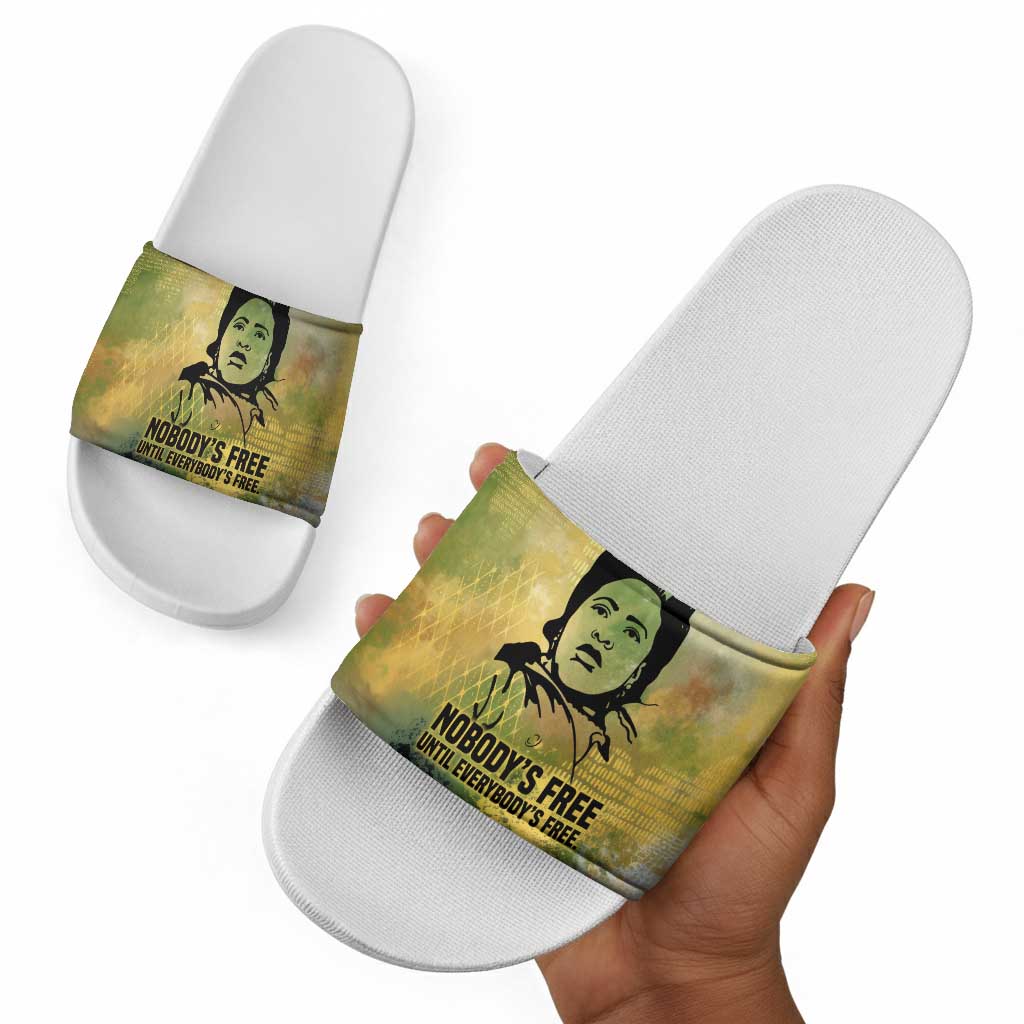Fannie Lou Hamer Slide Sandals Unbossable Quote Design Protest Silhouettes and Voting Rights Tribute - Wonder Print Shop