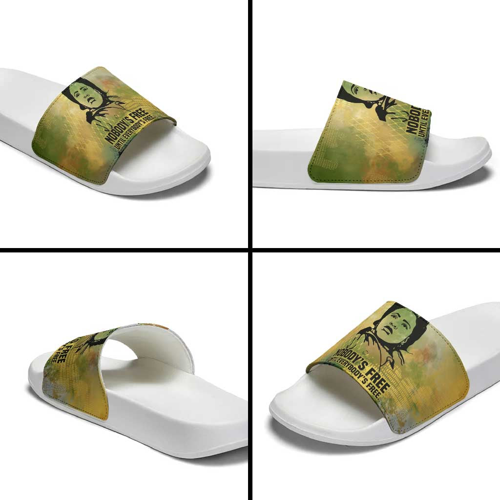 Fannie Lou Hamer Slide Sandals Unbossable Quote Design Protest Silhouettes and Voting Rights Tribute - Wonder Print Shop