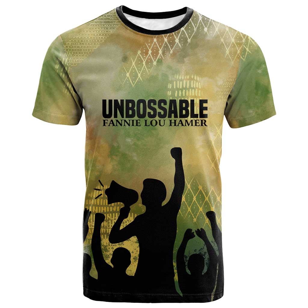 Fannie Lou Hamer T shirt Unbossable Quote Design Protest Silhouettes and Voting Rights Tribute - Wonder Print Shop