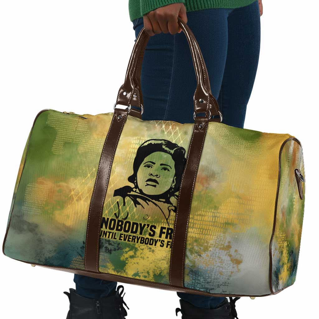 Fannie Lou Hamer Travel Bag Unbossable Quote Design Protest Silhouettes and Voting Rights Tribute - Wonder Print Shop