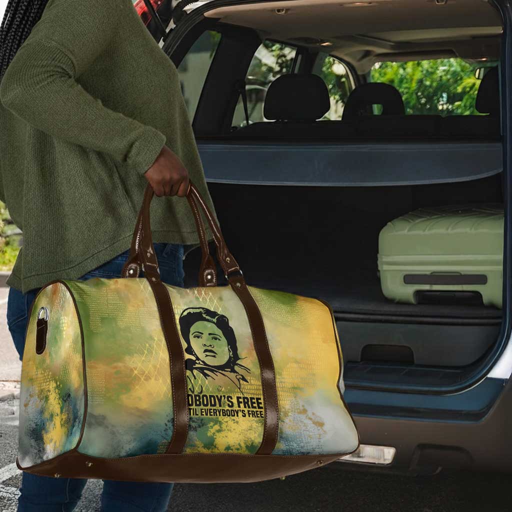 Fannie Lou Hamer Travel Bag Unbossable Quote Design Protest Silhouettes and Voting Rights Tribute - Wonder Print Shop