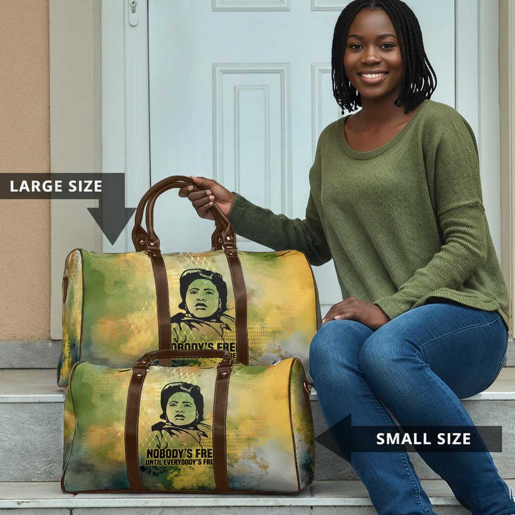 Fannie Lou Hamer Travel Bag Unbossable Quote Design Protest Silhouettes and Voting Rights Tribute - Wonder Print Shop