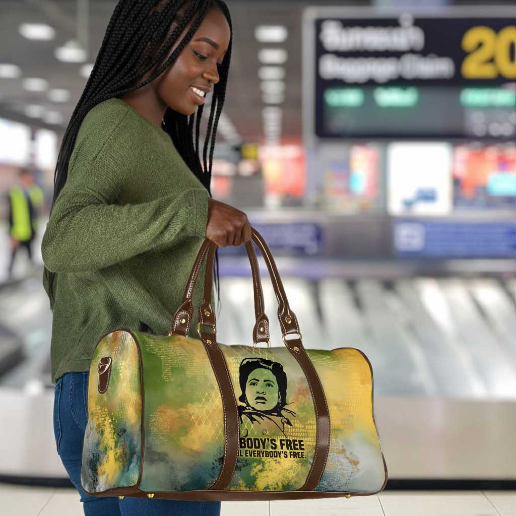 Fannie Lou Hamer Travel Bag Unbossable Quote Design Protest Silhouettes and Voting Rights Tribute - Wonder Print Shop