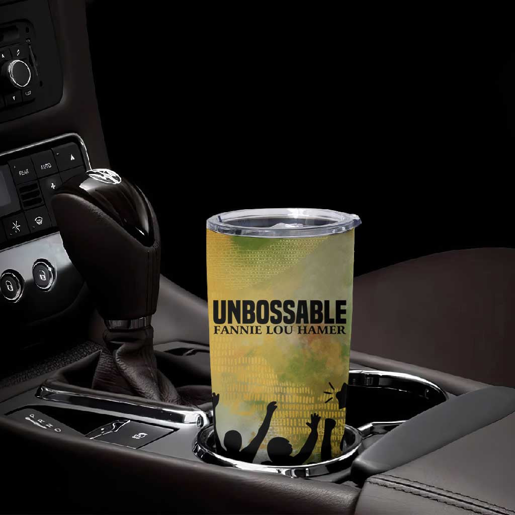 Fannie Lou Hamer Tumbler Cup Unbossable Quote Design Protest Silhouettes and Voting Rights Tribute - Wonder Print Shop