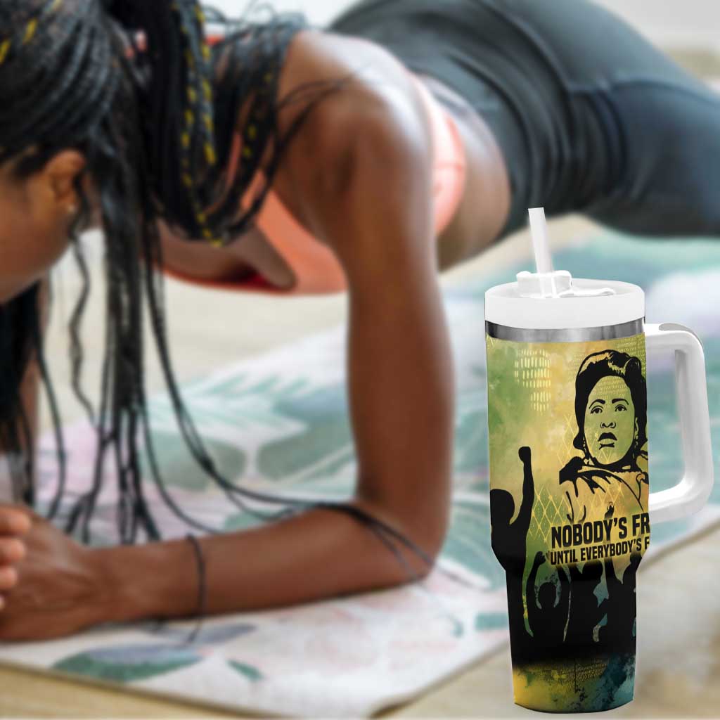 Fannie Lou Hamer Tumbler With Handle Unbossable Quote Design Protest Silhouettes and Voting Rights Tribute - Wonder Print Shop