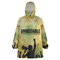 Fannie Lou Hamer Wearable Blanket Hoodie Unbossable Quote Design Protest Silhouettes and Voting Rights Tribute - Wonder Print Shop