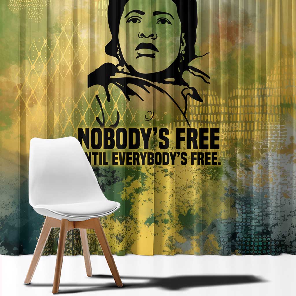 Fannie Lou Hamer Window Curtain Unbossable Quote Design Protest Silhouettes and Voting Rights Tribute - Wonder Print Shop