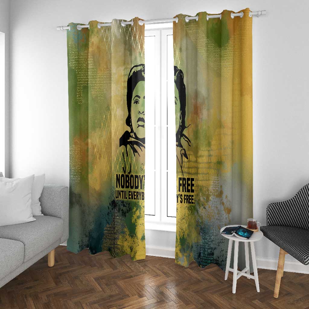 Fannie Lou Hamer Window Curtain Unbossable Quote Design Protest Silhouettes and Voting Rights Tribute - Wonder Print Shop