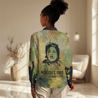 Fannie Lou Hamer Women Casual Shirt Unbossable Quote Design Protest Silhouettes and Voting Rights Tribute - Wonder Print Shop