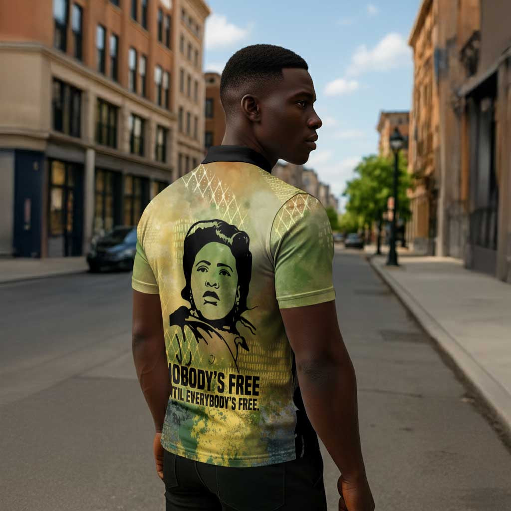 Fannie Lou Hamer Zipper Polo Shirt Unbossable Quote Design Protest Silhouettes and Voting Rights Tribute - Wonder Print Shop