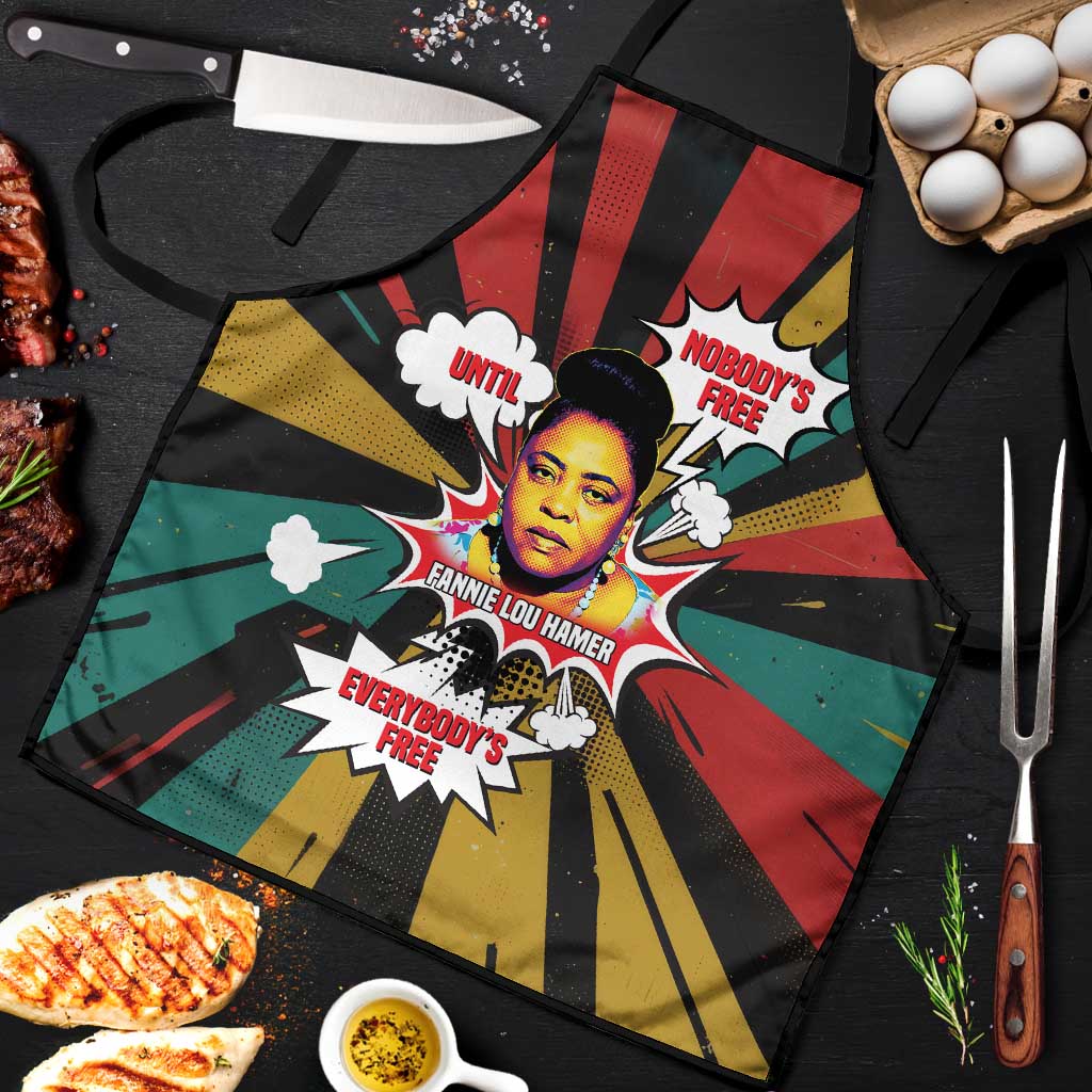 Fannie Lou Hamer Apron with Pop Art Comic Style Design Bold Quote and Civil Rights Tribute - Wonder Print Shop