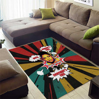 Fannie Lou Hamer Area Rug with Pop Art Comic Style Design Bold Quote and Civil Rights Tribute - Wonder Print Shop