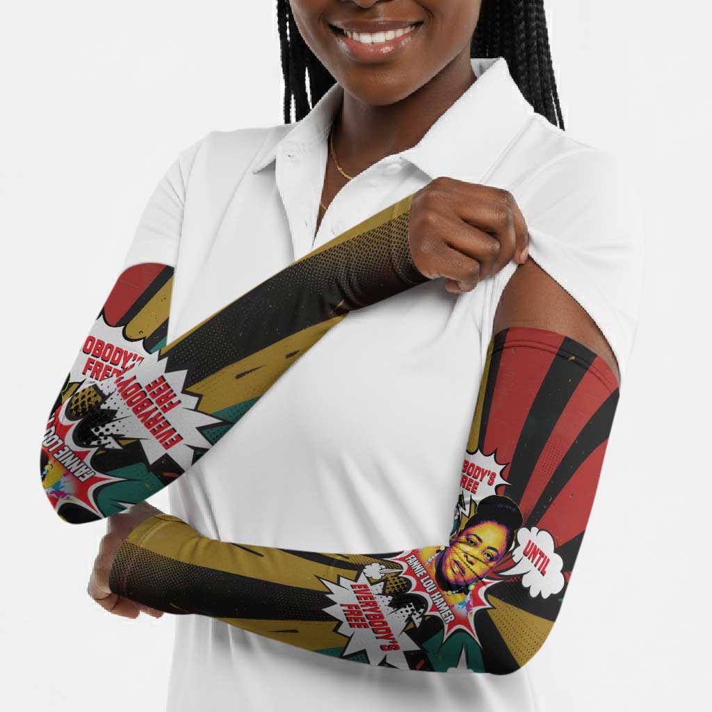 Fannie Lou Hamer Arm Sleeves with Pop Art Comic Style Design Bold Quote and Civil Rights Tribute - Wonder Print Shop