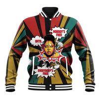 Fannie Lou Hamer Baseball Jacket with Pop Art Comic Style Design Bold Quote and Civil Rights Tribute - Wonder Print Shop