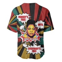 Fannie Lou Hamer Baseball Jersey with Pop Art Comic Style Design Bold Quote and Civil Rights Tribute - Wonder Print Shop
