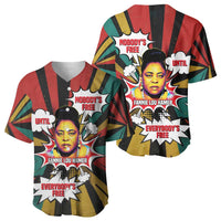 Fannie Lou Hamer Baseball Jersey with Pop Art Comic Style Design Bold Quote and Civil Rights Tribute - Wonder Print Shop