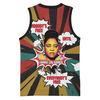 Fannie Lou Hamer Basketball Jersey with Pop Art Comic Style Design Bold Quote and Civil Rights Tribute - Wonder Print Shop